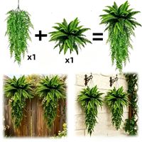 Ensemble de plantes vertes artificielles, fleurs artificielles, lianes suspendues et plantes artificielles murales, combinaison populaire des designers.