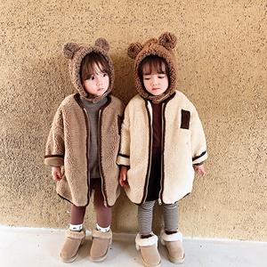 Manteau long pour fille, hiver 2019, nouveau modèle, en coton chaud et épais, rembourré en laine d'agneau, coupe ample, pour bébé et enfant, avec fermeture éclair, duveteux - Product Image 3