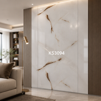 Plaque de marbre PVC UV ultra-mince de 3 mm, finition brillante, revêtement UV, imperméable, panneau mural moderne pour la décoration intérieure de villas, halls d'entrée et gymnases
