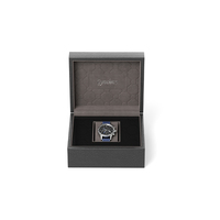 Boîte à montre en cuir gris de luxe Tancy, design personnalisé avec logo, intérieur en bois de qualité supérieure, forme rectangulaire, étanche