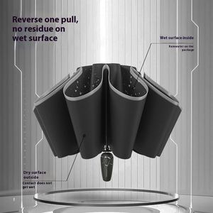 Parapluie pliable haut de gamme entièrement automatique, protection solaire et pluie, logo personnalisé, grande taille renforcée, vente en gros - Product Image 5