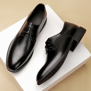 Nuevo Estilo Casual, Moderno, Simple, Versátil, Diseño Antideslizante con Cordones, Zapatos Formales de Negocios para Hombre, de Cuero Genuino, que Aumentan la Estatura - Product Image 1