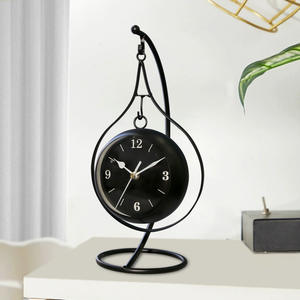 Horloge d'art en fer créative minimaliste, ornement silencieux, adaptée à la décoration du salon, affichage de table, style nordique de luxe léger. - Product Image 4