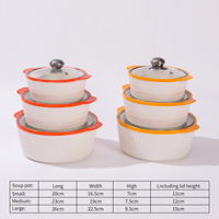 Gros restaurant pas cher cuisine batterie de cuisine personnalisé différentes taille de cuisson en céramique pots