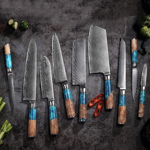 <span class=keywords><strong>Set</strong></span> di 9 <span class=keywords><strong>coltelli</strong></span> da cucina Garwin in acciaio Damasco VG10, <span class=keywords><strong>coltelli</strong></span> da <span class=keywords><strong>macellaio</strong></span>, Nakiri, Chef, da intaglio, Santoku, da sbucciatura, da pane, multiuso, da disosso, ambidestri - Product Image 1