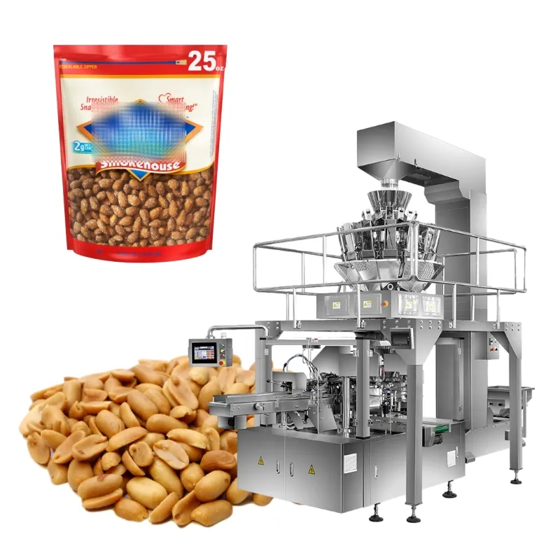 Automatic Dried Fruits Pineapple Chips Melon Seed Doypack Packing Crunchy Shelled Peanut Packaging Machine