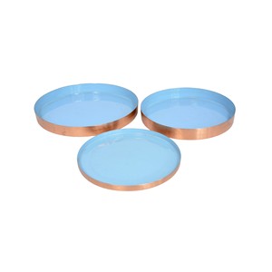 ชุดถาดโลหะสำหรับตกแต่งโต๊ะชุดถาดเสิร์ฟโลหะเคลือบเคลือบทองแดง - Product Image 4