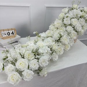 Guirlande de fleurs artificielles pour arche de mariage, décoration de scène, cadre de porte, chemin de fleurs en roses blanches - Product Image 3