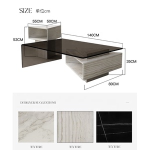 2024 <strong>Turkish</strong> Modern Luxury Living Room Center <strong>Table</strong> <strong>Coffee</strong> <strong>Table</strong> <strong>Set</strong> with Natural Marble Top - Product Image 6