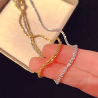Collier à chaîne double en acier titane, vente chaude, design étoile scintillante, bijoux tendance pour femmes, style européen-américain