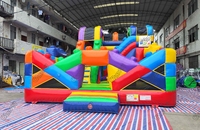 Nouvelles Conceptions de Blocs de Construction Gonflables, Toboggan à Obstacles Gonflable, Château Gonflable Coloré, Équipement de Jeux Extérieurs pour Fêtes