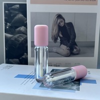 Échantillon personnalisé rond en plastique transparent 3,5 ml, finition miroir mat, matériaux d'emballage cosmétique pour gloss à lèvres