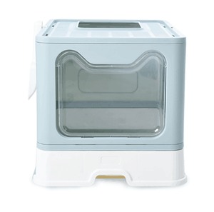 Caja de arena para gatos, lavabo para inodoro para mascotas, perros semicerrada caja de arena para limpiar, bandeja para perros y gatos, caja de arena antisalpicaduras para gatitos - Product Image 4