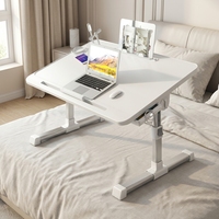 Bureau d'ordinateur pliable multifonctionnel, support pour ordinateur portable réglable en hauteur, table portable avec tiroir pour jeux et études
