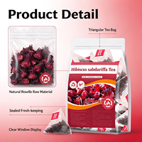 Thé en sachet pyramidal de haute qualité à base de Roselle Hibiscus Sabdariffa, tisane pure sans caféine pour la préparation à la maison et au bureau, OEM