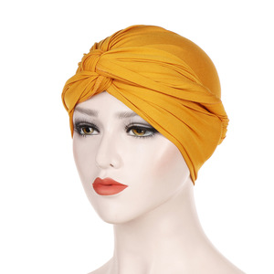 Turbante in Jersey di Cotone Casual alla Moda Dubai, Tinta Unita, Elastico, per Donne Musulmane, Copricapo Istantaneo Traspirante per Tutte le Stagioni - Product Image 2