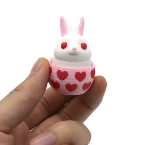 Vashine Porte-clés et breloque de sac en forme de lapin ou d'œuf, imprimés en 3D en PLA, personnalisables et colorés, jouets décoratifs - Product Image 6