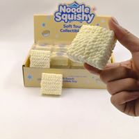 Jouet Squishy TPR en forme de nouilles de 7 cm, bloc souple remplit, son de craquellement de nourriture simulée, rebond lent, jouet anti-stress et de décompression