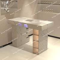 Haute qualité luxe blanc Salon équipement rétro manucure Station manucure Table armoire stockage Salon de beauté maison