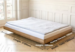 Japanese Solid Wood Floating <strong>Bed</strong> Floor Heating Friendly Headboardless <strong>Low</strong> Tatami <strong>Bed</strong> <strong>Frame</strong> Custom for Homestay - Product Image 2