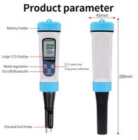 PH-mètre numérique 5 en 1 avec stylo de qualité de l'eau à dents bleues EC TDS testeur d'eau de température de sel SG pour piscine hydroponique d'aquarium