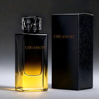 Ventes en gros de flacons de parfum en verre transparent carrés luxueux et colorés sur mesure, boîtes de 50 ml et 100 ml, vaporisateur à pompe pour parfum
