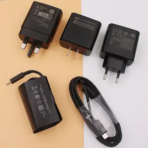 Original 45W PPS EU US UK Plug PD Super Fast Charger Dual Cord Type C Cable USB-C Power Adapter For Samsung Galaxy S21 S20 S22