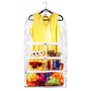 Großhandel benutzer definierte transparente klare Kunststoff Kinder Kleidungs stück Anzug Tasche mit Reiß verschluss