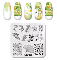 Plaque de tamponnage pour ongles en acier inoxydable, motifs abstraits de portraits féminins, feuilles, fleurs et géométriques, pour nail art DIY et manucure