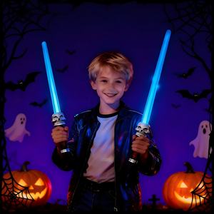 <span class=keywords><strong>Sabre</strong></span> LED en plastique pour Halloween, logo personnalisé, poignée tête de mort effrayante, lumières multicolores, arc-en-ciel amusant, <span class=keywords><strong>sabre</strong></span> <span class=keywords><strong>laser</strong></span> extensible - Product Image 1