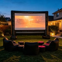 Écran publicitaire gonflable rectangulaire de 14 à 16 pieds pour l'affichage marketing extérieur destiné aux entreprises de planification d'événements et aux festivals