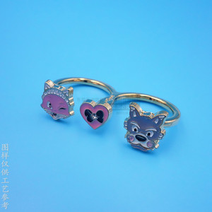Anillos de Metal Personalizados con Dibujos Animados, Anillos de Moda de Aleación de Oro para Niños, Regalo de Joyería - Product Image 2