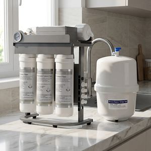 Sistema <span class=keywords><strong>de</strong></span> Filtro <span class=keywords><strong>de</strong></span> Agua por Ósmosis Inversa <span class=keywords><strong>de</strong></span> 5 Etapas y 100 GPD con Tanque, Autolimpieza, <span class=keywords><strong>Cambio</strong></span> Rápido, Plástico Ecológico para Fregadero <span class=keywords><strong>de</strong></span> Cocina - Product Image 1