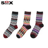 Calcetines SOXTOWN Étnicos para Hombre, Diseño Bohemio con Cactus Aztecas, Geométricos, Retro, Casuales, Transpirables, 100% Algodón, Importados