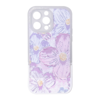 Coque de téléphone antichoc en TPU élégante et populaire pour 14/15/16 Pro Max et S22/S23, avec motif floral peint UV et support intégré