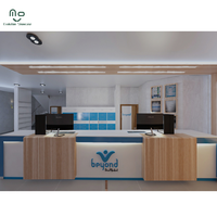 Étagère murale décorative en verre personnalisée avec éclairage LED pour pharmacie, présentoir en MDF pour magasin médical, comptoir de vente