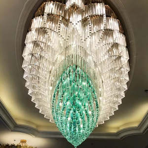 Décoration de luxe personnalisée Luminaire de grand lustre en verre cristal pour hall d'hôtel Banquet de mariage - Product Image 2