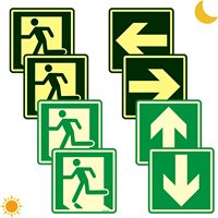 Panneau luminescent Panneau de sécurité lumineux personnalisé Panneau d'avertissement de sortie de secours Glow in the Dark