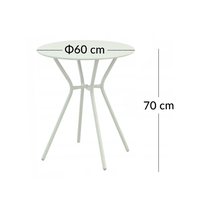 Table à manger ronde en métal moderne et portable de 60 cm, vente en gros d'usine, pas cher, pour la maison, l'hôtel, le salon, le balcon, le café