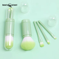 Ensemble de pinceaux de maquillage de haute qualité Beauty Planet, ensemble professionnel personnalisé 4 en 1, pinceaux de maquillage vegan portables pour le fond de teint