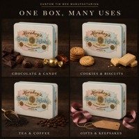Rectangle Bonbons Boîte D'emballage En Fer Blanc De Qualité Alimentaire Boîte Cookie Biscuit Chocolat Conteneur Réutilisable Personnalisé Imprimé En Métal Cadeau Étain