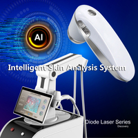 Matériel médical d'épilation au laser à diode à longueur d'onde mixte KM Vertical AI avec analyseur de follicules pileux Android Skin Scalp