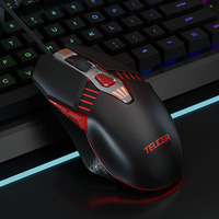 Ratón para juegos, ergonómico, con 6 botones, mecánico, con cable, para PC de escritorio, portátiles, compatible con USB, modo silencioso, nivel profesional, para cibercafés