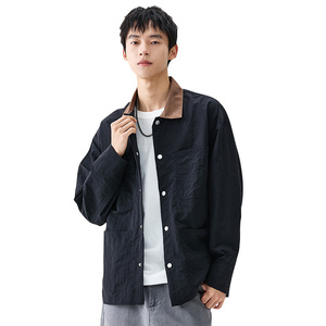 Áo khoác nam chất lượng cao, màu trơn, kiểu dáng rộng rãi, nhiều túi, thời trang, phong cách thường ngày, size lớn - Product Image 1