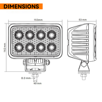 Projecteur de travail LED 6 pouces à faisceau large IP68 12V 24V pour 4x4, VTT, UTV, tracteur, remorque, excavatrice