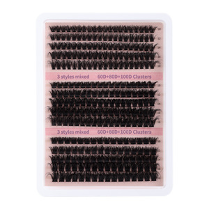 Mới 60D + 80D + 100D lông mi chồn lông mi phân đoạn mở rộng lông mi tự nhiên 10-20mm kết hợp lông mi cá nhân cụm lông mi trang điểm lông mi - Product Image 1