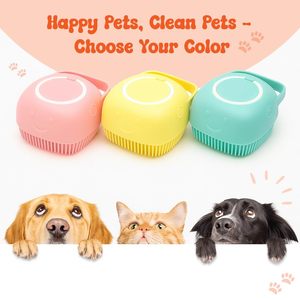 New Grooming Pet Shampoo Brush Silicone Dog Hair Brush Shedding Dog <b>Bath</b> Brush - Product Image 2