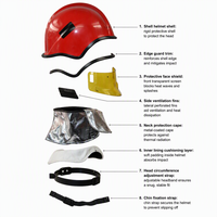 Casque de pompier en acier inoxydable avec bande réfléchissante jaune/rouge, protection de nuque, pour incendies de classe A/B, durable, rigide, accessoire facile à utiliser