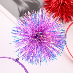 Diadema Infantil con <span class=keywords><strong>Bolas</strong></span> Metálicas Brillantes y Coloridas, Accesorios para el Cabello, para Fiestas y Actuaciones, Personalizada con Láser, Shengpeng - Product Image 3