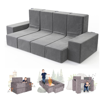 Canapé de jeu pour enfants en forme de L, 6 pièces, sans bois, en mousse compressée, chaise souple et unique pour enfants, vente en gros d'usine, OEM/ODM